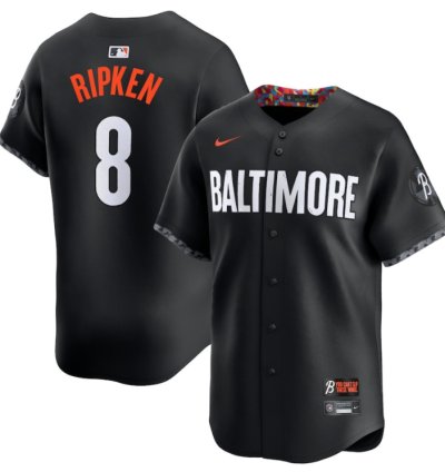 Cal Ripken Jr 8 Baltimore Orioles City Connect Retired Men Jersey - Black