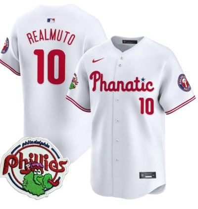Jtrealmuto Jersey 10 Phillies Phanatic Patch Vapor Premier Limited Stitched White
