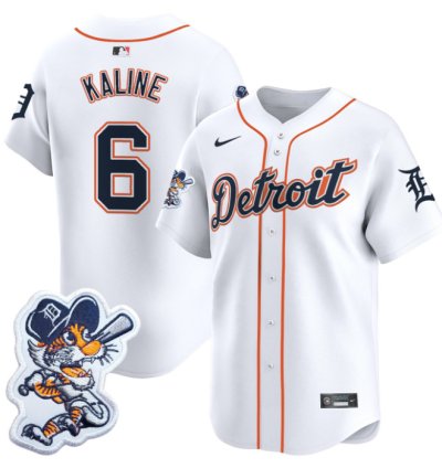 Al Kaline Jersey 6 Detroit Tigers Paws Patch Vapor Premier Limited Stitched White
