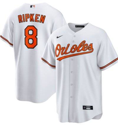 Cal Ripken Jr 8 Baltimore Orioles Throwback Player Men Jersey - White