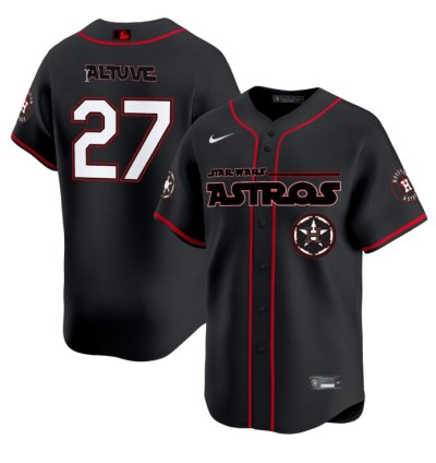 Jose Altuve Jersey 27 Houston Astros Star Wars Black Jersey All Stitched