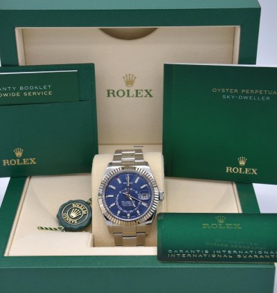 Rolex Sky-dweller Blue Dial Complete Set Stickers Off
