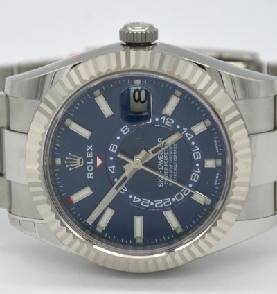 Rolex Sky-dweller Blue Dial Complete Set Stickers Off