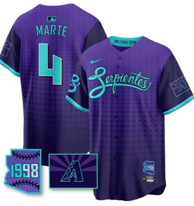 Ketel Marte Jersey 4 Arizona Diamondbacks Serpientes City Connect Stitched Purple