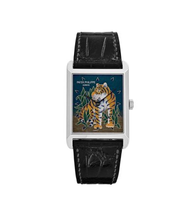 Patek Philippe 5076 100p-013 Platinum Cloisonn Enamel Tiger Dial Rare 2013