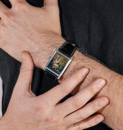 Patek Philippe 5076 100p-013 Platinum Cloisonn Enamel Tiger Dial Rare 2013