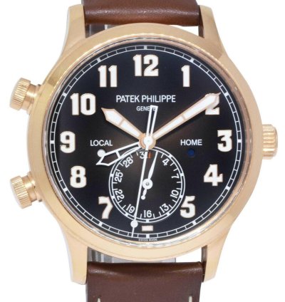 Patek Philippe 5524 Complications 18k Rose Gold Pilots Watch 20 5524r