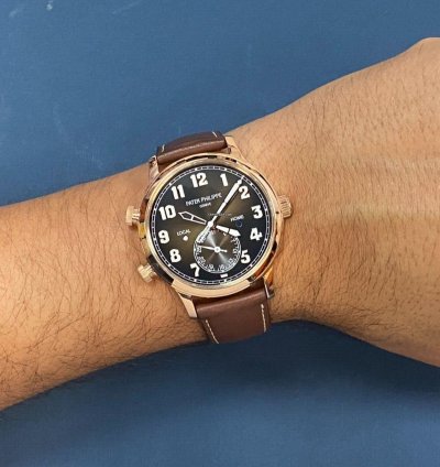 Patek Philippe 5524 Complications 18k Rose Gold Pilots Watch 20 5524r