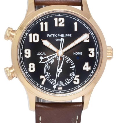 Patek Philippe 5524 Complications 18k Rose Gold Pilots Watch 23 5524r