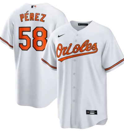 Cionel Perez 58 Baltimore Orioles Home Men Jersey - White