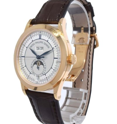 Patek Philippe Annual Calendar 18k Rg Silver Sector Dial Box Papers 5396r-001