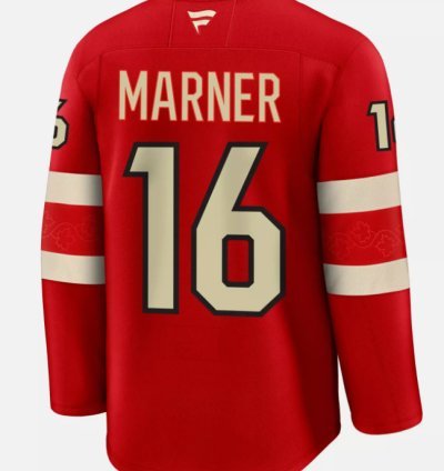 Mens Mitch Marner Jersey 16 Red 2025 4 Nations Face-off Stitched