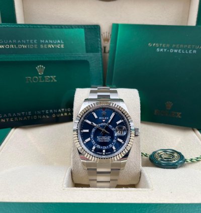 Rolex Sky-dweller Blue Dial Stainless Steel Oyster Bracelet 336934 Unworn 2024