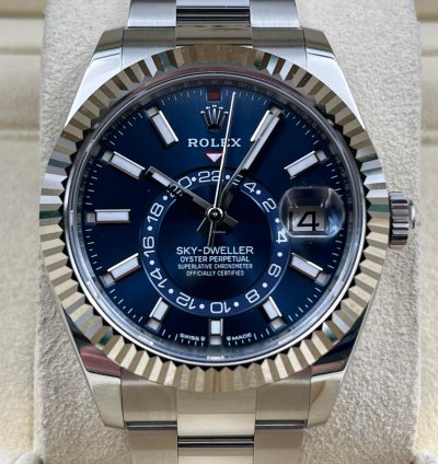 Rolex Sky-dweller Blue Dial Stainless Steel Oyster Bracelet 336934 Unworn 2024