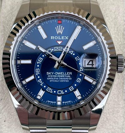 Rolex Sky-dweller Blue Dial Stainless Steel Oyster Bracelet 336934 Unworn 2024