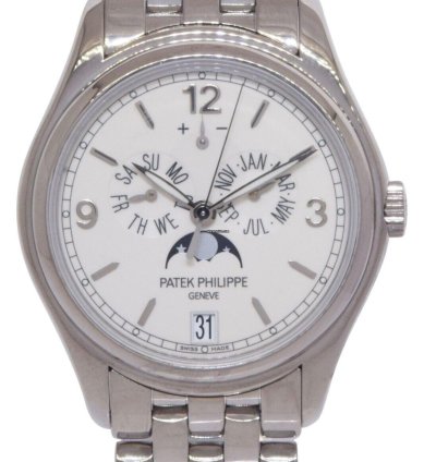 Patek Philippe Annual Calendar 18k White Gold Moon Phase 39mm Watch 5146 1g