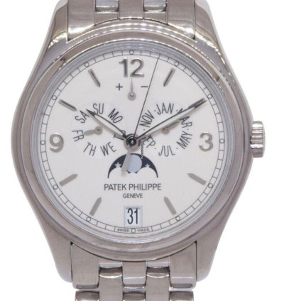 Patek Philippe Annual Calendar 18k White Gold Moon Phase 39mm Watch 5146 1g