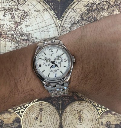 Patek Philippe Annual Calendar 18k White Gold Moon Phase 39mm Watch 5146 1g