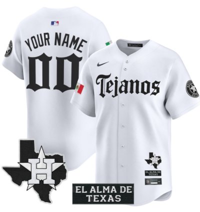 Custom Houston Astros Jersey Mexico Tejano Barrio Style Vapor Premier Limited Stitched White