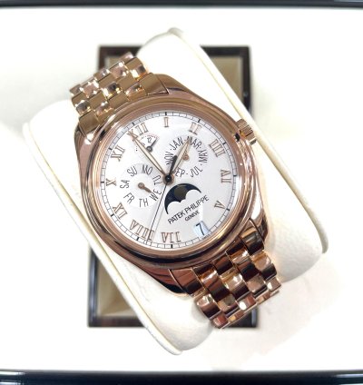 Patek Philippe Annual Calendar 5036 1r Moon Phase Power Reserve 18k Rose Gold
