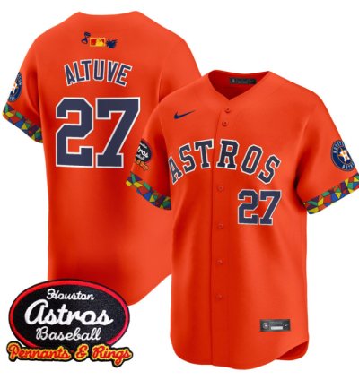 José Altuve Jersey 27 Houston Astros X El Tiempo Cantina Vapor Premier Limited Stitched Orange