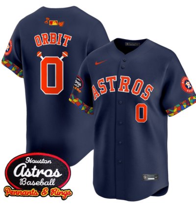 Orbit Jersey 0 Houston Astros X El Tiempo Cantina Vapor Premier Limited Stitched Navy