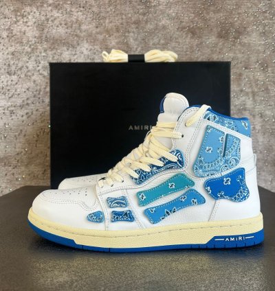 Bandana High Top Skeleton Sneakers In Blue White