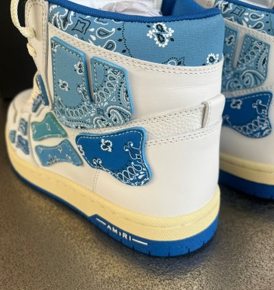 Bandana High Top Skeleton Sneakers In Blue White