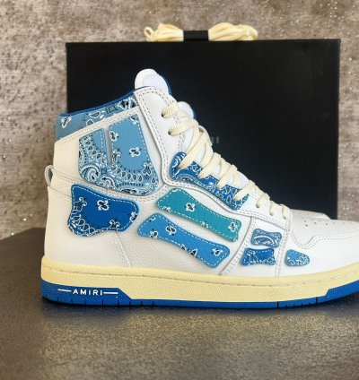 Bandana High Top Skeleton Sneakers In Blue White