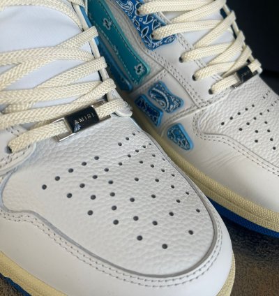 Bandana High Top Skeleton Sneakers In Blue White