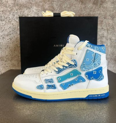 Bandana High Top Skeleton Sneakers In Blue White