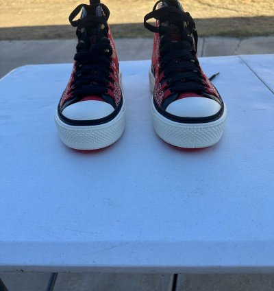 Bandana Ma Logo Court Hi Red High Top Sneakers