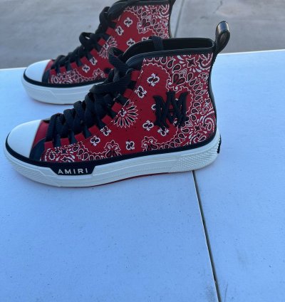 Bandana Ma Logo Court Hi Red High Top Sneakers