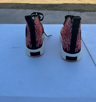 Bandana Ma Logo Court Hi Red High Top Sneakers