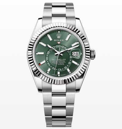 Rolex Sky-dweller Complete Mint Green Sky-dweller 42 Mm On Oyster Ref 336934