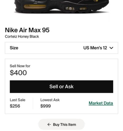 Corteiz Nike Air Max 95 Honey Black Size 12 New