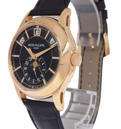 Patek Philippe Annual Calendar 5205 18k Rose Gold Black Dial Watch 13 5205r