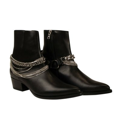 Black Chain Boots Size 43 5