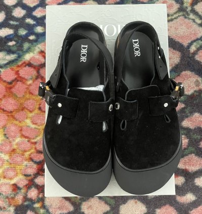 Black Dior Birkenstock Tokio Mule