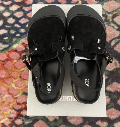 Black Dior Birkenstock Tokio Mule