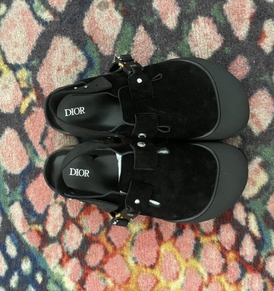 Black Dior Birkenstock Tokio Mule