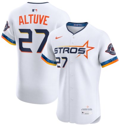 Jose Altuve 27 Houston Astros 2025 City Connect Elite Player Men Jersey - White