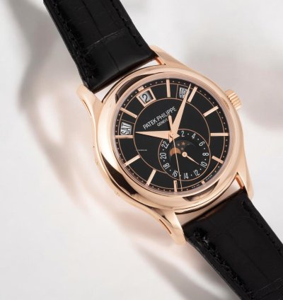 Patek Philippe Annual Calendar 5205r Black Dial 18k Rose Gold