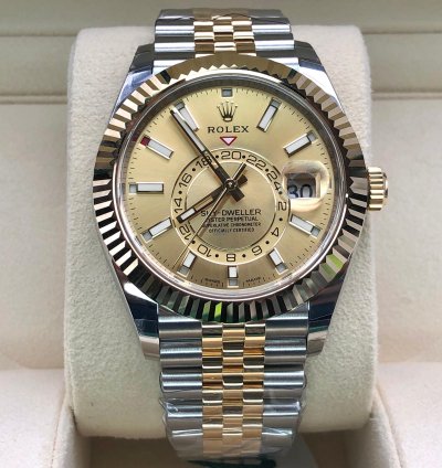 Rolex Sky-dweller Gold Champagne Dial Jubilee