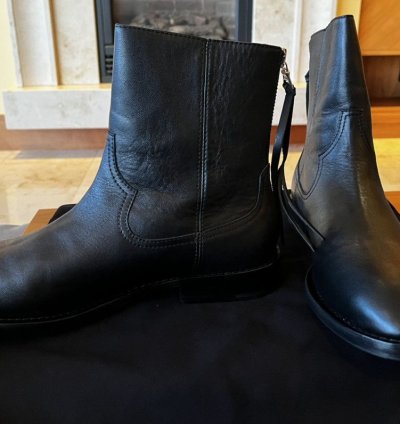 Black Leather Shane Boots Handmade In California Rare