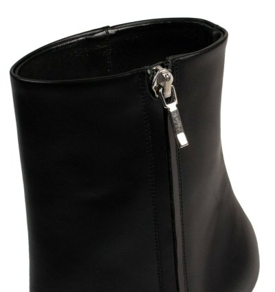 Black Leather Western Chain Heel Boots Shoe Size 9 39
