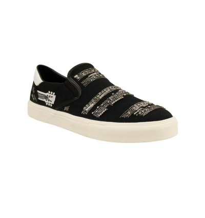 Black Musical Note Slip Ons Size 44