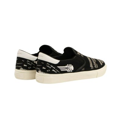 Black Musical Note Slip Ons Size 44