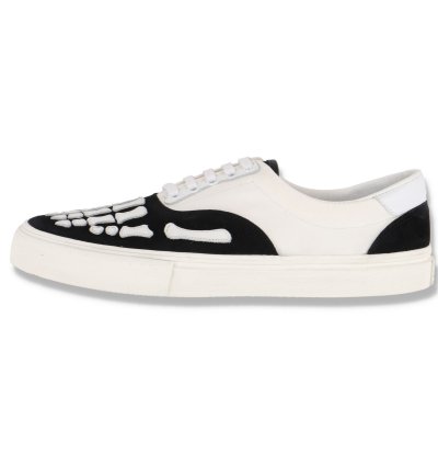 Black Skel Toe Bones Lace Up Trainers