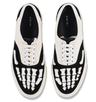 Black Skel Toe Bones Lace Up Trainers